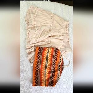 Moana Inspired Boho Ruffled Skirt and Knit Bag Set